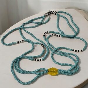Vintage ‘80s Southwestern Blue Beaded Boho Coastal Western Necklace
